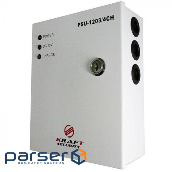 Блок живлення для систем відеоспостереження Kraft Energy PSU-1203/4CH