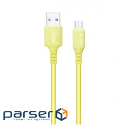Date cable USB 2.0 AM to Micro 5P 1.0m soft silicone yellow ColorWay (CW-CBUM043-Y)