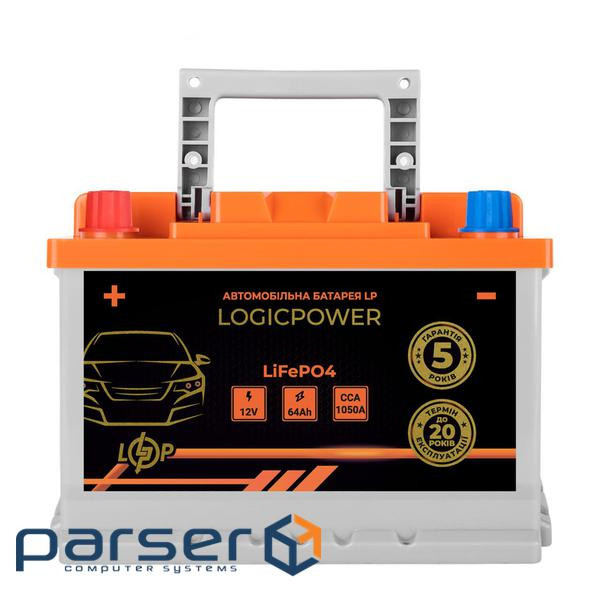 Автомобільний літієвий акумулятор LP LiFePO4 12V - 64 Ah (+ зліва) BMS 1050А (24766)