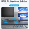 Switch HDMI 2.0 UHD 4K 60Hz 3D, HDCP, 1080P перемикач довнаправлень 2in 1out Vention (AKOB0)