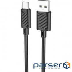 Кабель HOCO X88 Gratified USB-A to Type-C 1м Black (6931474783349)