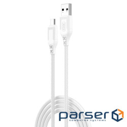Кабель XO NB235 Zebra Series Braided USB-A to Micro - 1m (NB235_M_White)