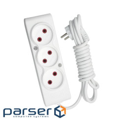 Мережевий подовжувач TECCO 3м 3 поста white (8681277842528)