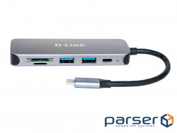Концентратор USB Type-C D-Link DUB-2325 2х USB3.0, 1xUSB-C, 1xSD, 1xmicroSD (DUB-2325/A1A)