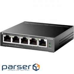 Network switch Cisco SG350X-48-K9-EU Тип - управляемый 3-го уровня, форм-фактор - в стойку, количество портов - 54, порты - SFP+, Gigabit Ethernet, комбинированный, возможность удаленного управления - управляемый, коммутационная способность - 176 Гбит/ с, размер таблицы МАС-адресов - 64000 Кб, корпус - Металический, 48x10/ 100/ 1000TX, 2хSFP+ TP-Link TL-SG105PE