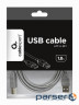Printer cable USB 2.0 AM/BM 1.8m Cablexpert (CCP-USB2-AMBM-6G Grey)