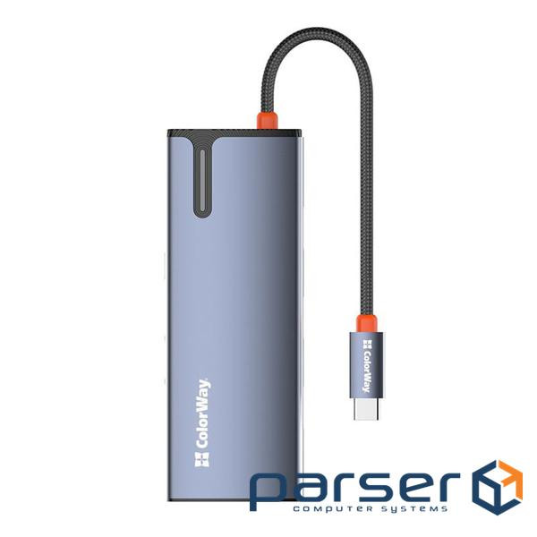 Док-станція ColorWay USB-C 5-в-1 Type C PD 100W/USB3.0х3/HDMI 4К (CW-HUB01)