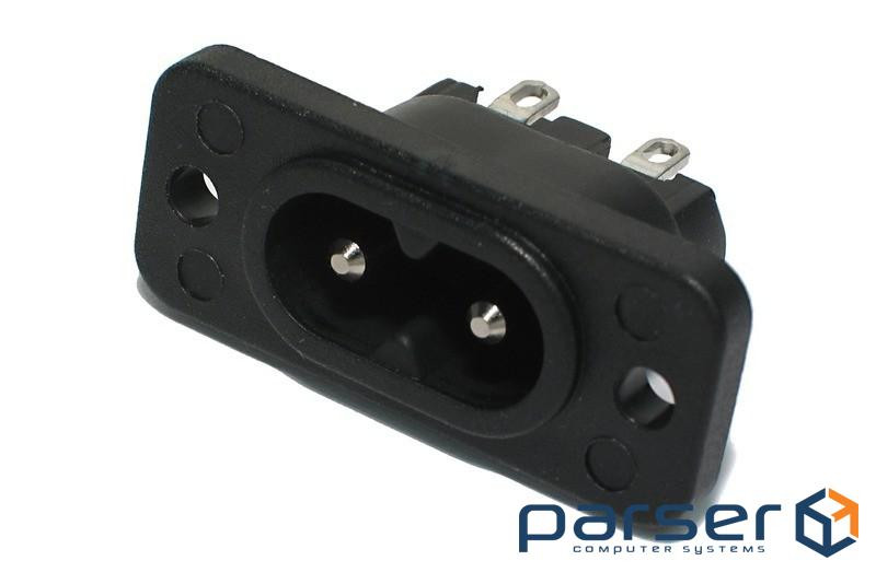 Роз"єм IEC(C8) Euro8-конектор,панельний 2.5A Mounting Holes,чорний (62.09.8462-1) (62.09.8462-1)