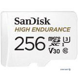 Карта памяти SanDisk 256GB microSD class 10 UHS-I U3 V30 High Endurance (SDSQQVR-256G-GN6IA)