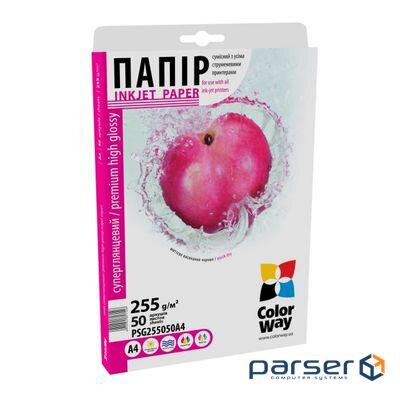 Папір ColorWay A4 255г superglossy, 50c (PSG255050A4)