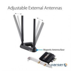 Asus Network PCE-AX58BT/CA AX3000 Dual Band PCI Express WiFi 6 Adapter 160MHz Bluetooth5 Retail