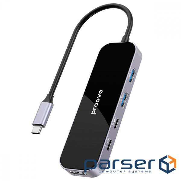 Type-C-Хаб Proove Shadow (2*USB3.0 + Type-C + PD100W + HDMI) dark gray (HBSW10221205)