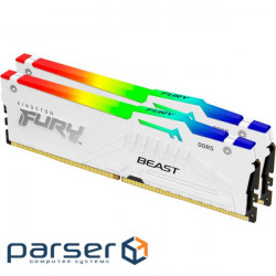 Модуль пам'яті KINGSTON FURY Beast RGB White DDR5 5600MHz 64GB Kit 2x32GB (KF556C40BWAK2-64)