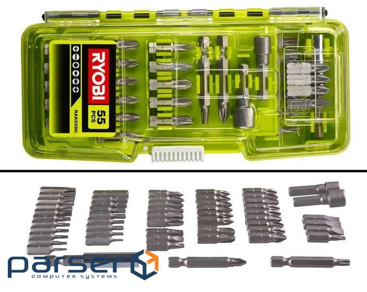 Набір біт Ryobi RAK55DK 55шт, кейс (5132004357)