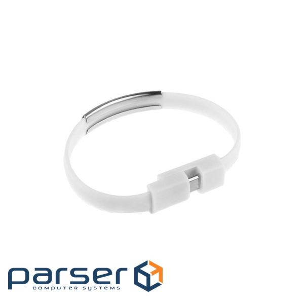 Дата кабель USB 2.0 AM to Micro 5P 0.2m браслет white Extradigital (KBU1781)