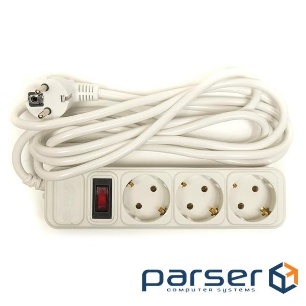 Power strip extension POWERPLANT JY-1054/ 3 White 3м (PPSA10M30S3)