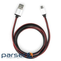 Date cable USB 2.0 AM to Micro 5P 1m pu leather black Vinga (VCPDCMLS1BK)