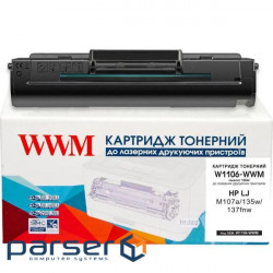 WWM cartridge for HP LJ M107a/135w/137fnw 106A Black (W1106-WWM)