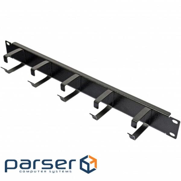 Організатор 1U металевий 5 кільцями, чорний (UA-CMS-CM-02)