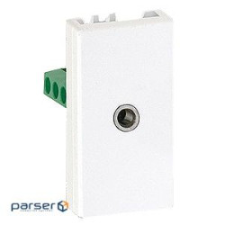 Модуль 22,5х45мм Mini-Jack (аудио 3,5мм) винтовой зажим, белый (K123B/9)