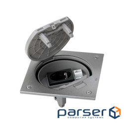 Люк підлоговий IP66 в комплекті з 1х220В + 1хRJ45 5е кат. UTP, нержавіюча сталь (KSE15U/23/72)