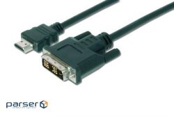 Кабель мультимедийный HDMI to DVI 18+1pin M, 2.0m Assmann (AK-330300-020-S)