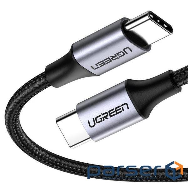 Дата кабель USB-C to USB-C 1.0m US261 3A Alum. Braid GrayBlack Ugreen (50150)