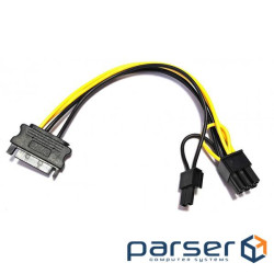 Перехідник живлення SATA (F) - 6+2-pin VGA (M), 20 см (S0707)