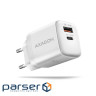 Зарядний пристрій AXAGON 1xUSB QC4.0 + 1xUSB-C PD30W PPS white (ACU-PQ30W)