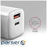 Зарядний пристрій AXAGON 1xUSB QC4.0 + 1xUSB-C PD30W PPS white (ACU-PQ30W)