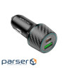 Зарядний пристрій BOROFONE 1xUSB-C PD30W + 1xUSB QC3.0 48W car adapter black (6941991101175)