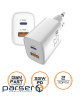 Сетевое зарядное устройство Sigma mobile X-power 33W GaN, PD, QC (1xUSB-C + 1xUSB-A) White (PS33-01)