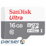 Карта пам'яті SANDISK microSDHC Ultra 16GB UHS-I Class 10 (SDSQUNS-016G-GN3MN)