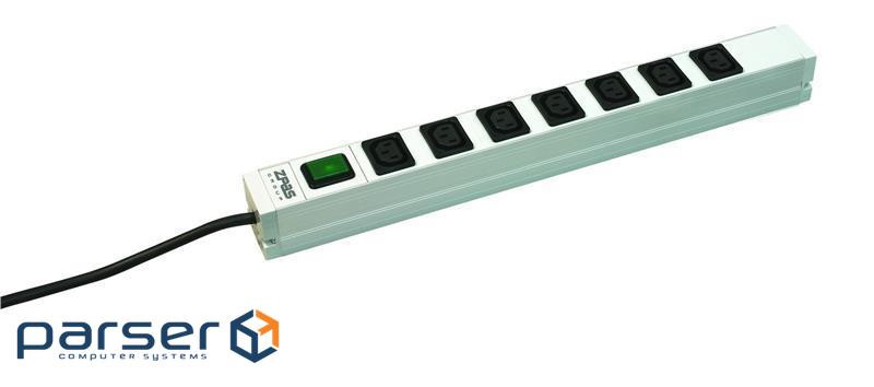 Пристрій розподілу електроживлення ZPAS 19, 1U, блок 7хС13, з індикатором, вилка (W-LZ11-40-00-000) (W-LZ11-40-00-000)