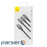 Cable BASEUS Tungsten Gold 3-in-1 Cable 1.5m Black (CAMLTWJ-01) (CAMLTWJ-01 1.5m )