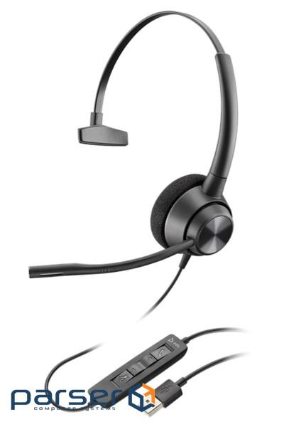 Гарнітура комп"ютерна моно On-ear Poly EncorePro 310, USB-A, всеспрямований, чорний (767G1AA) (767G1AA)