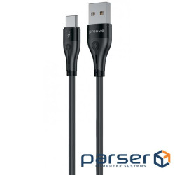 Кабель Proove Soft Silicone USB to Type-C 3A (2m) black (CCSO20001221)