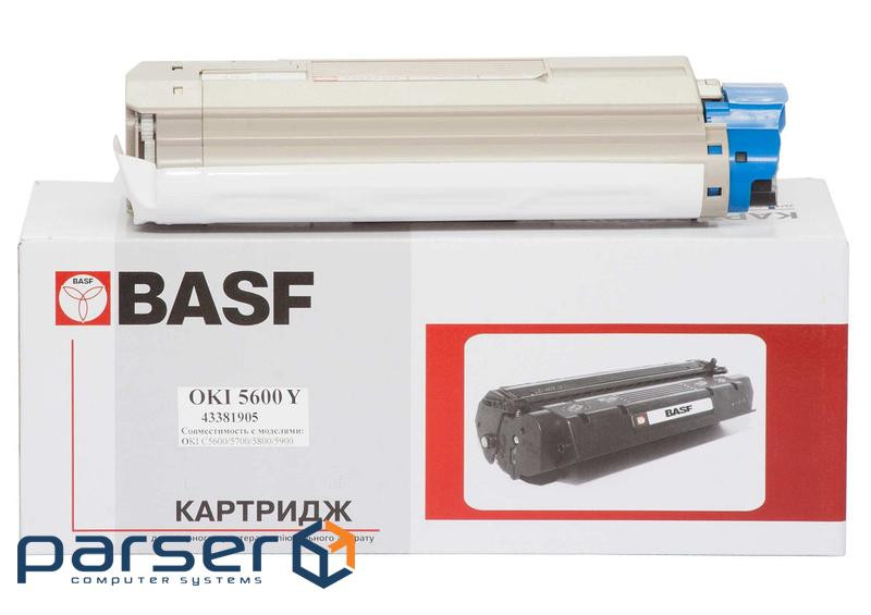 Toner cartridge BASF OKI C5600/5700 Yellow 43381905 (KT-C5600Y-43381905) (BASF-KT-C5600Y-43381905)