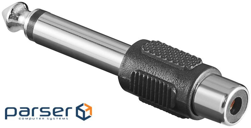 Jack 6.3mm-RCA M / F audio adapter, Mono adapter, black (62.09.8151-1)