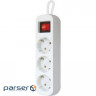 Мережевий подовжувач Defender S318 1.8 m 3 роз switch white (99233)
