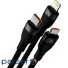 Кабель Baseus Flash USB - MicroUSB+Lightning+USB-C 100W 1.2m Black (CASS030001)