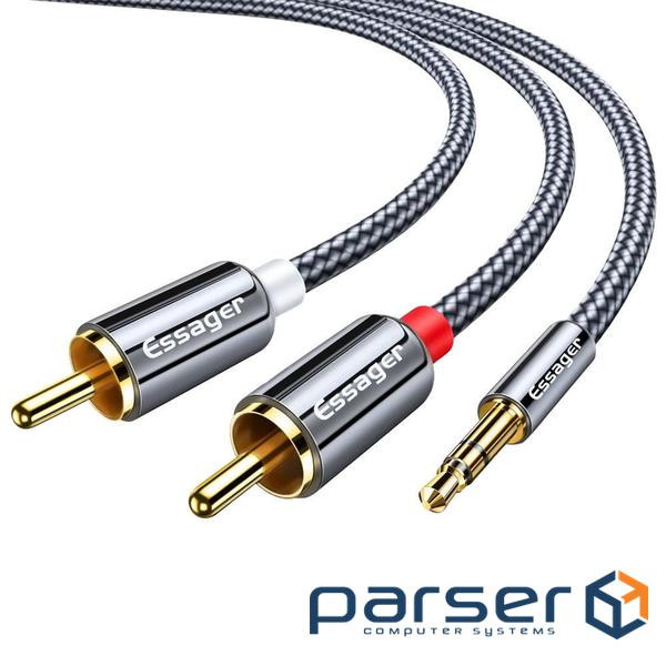 Кабель мультимедійний 3.5mm M to 2xRCA M 2.0m Essager (EYPZJ-MYA0H)