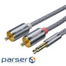 Кабель мультимедійний 3.5mm M to 2xRCA M 2.0m Essager (EYPZJ-MYA0H)