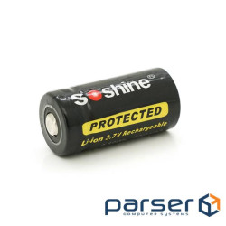 Акумулятор 16340 / CR123 Li-Ion Soshine 16340P-3.7-700 Protected, 700mAh, 0.7A, 4.2 / 3.6 / 2.75V, B