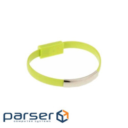 Дата кабель USB 2.0 AM to Micro 5P 0.2m браслет green Extradigital (KBU1782)