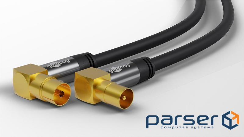Кабель антенний-підовжувач RF: Coaxial M/F 3.0m,+M/M D=8.0mm 4xShielded(128ж) Cu,чорний (75.07.0378-