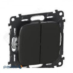 Вимикач 2-клавішний, автоматичні клеми Антрацит (752915) (752915)