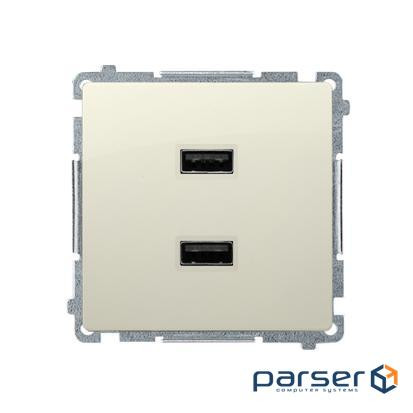 Розетка Basic USB 2x 5V 2.1A, бежевый (BMC2USB.01/12)