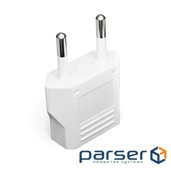 Перехідник PowerPlant 220В EU/US білий (DV00DV0023)