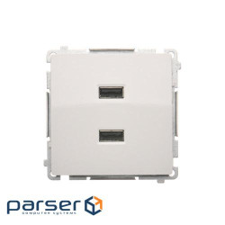 Зарядний пристрій 2хUSB тип A, 5V, 2.1A, Basic, білий (BMC2USB.01/11)